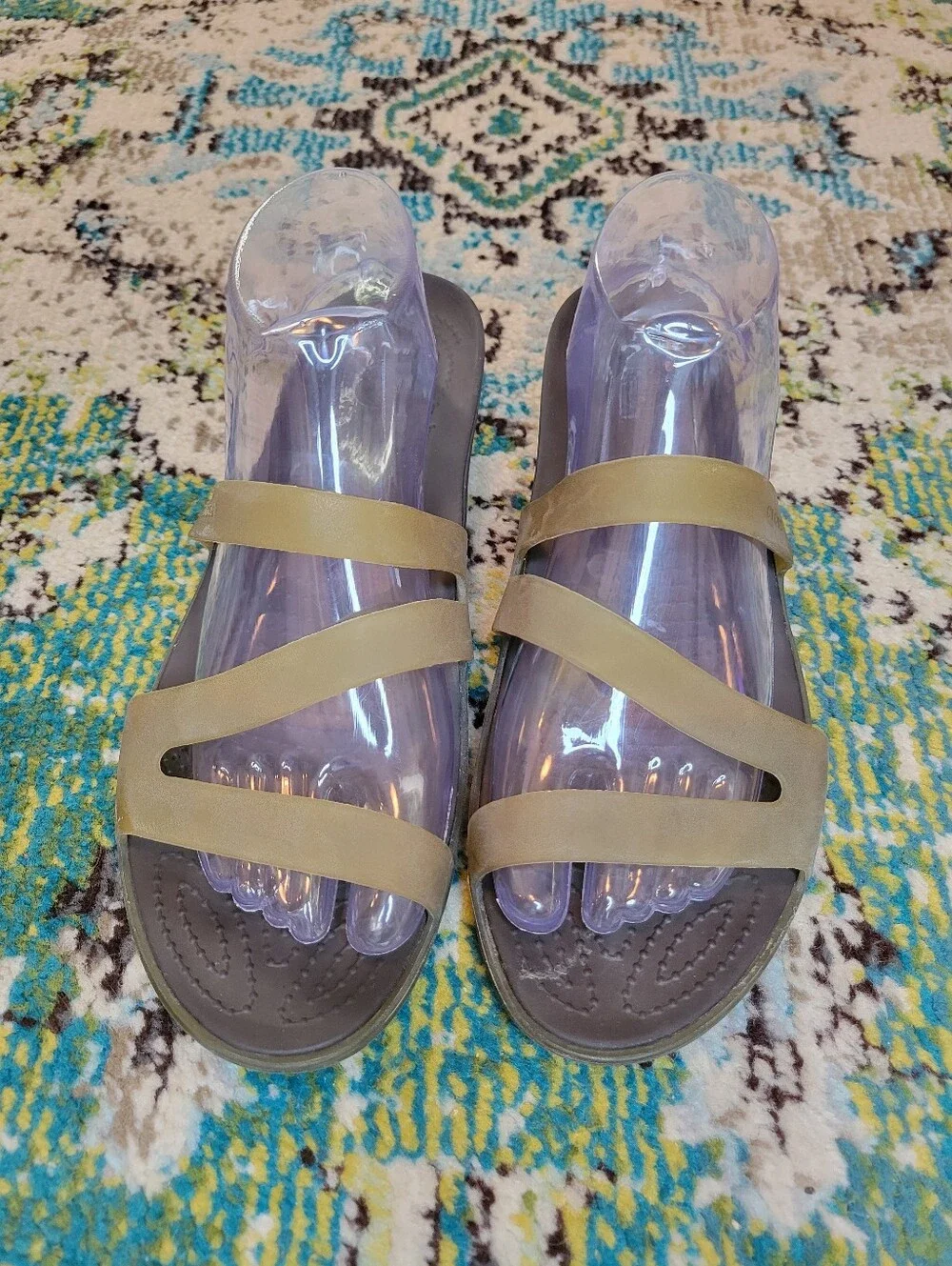 CROCS Carliana Strappy Comfortable Wedge Sandals, Size Womens 10